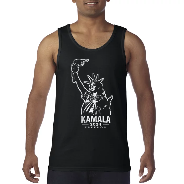 Kamala Harris For Freedom 2024 Campaign Lady Liberty Torch Tank Top