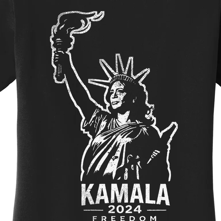 Kamala Harris For Freedom 2024 Campaign Lady Liberty Torch Women's T-Shirt