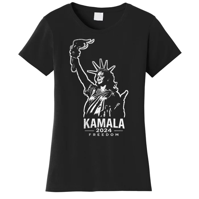 Kamala Harris For Freedom 2024 Campaign Lady Liberty Torch Women's T-Shirt