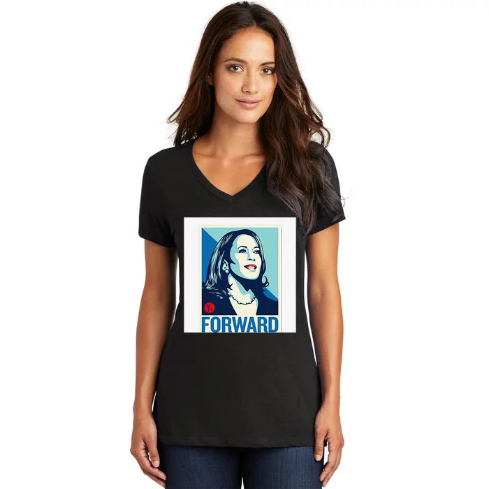 Kamala Harris Forward Women's V-Neck T-Shirt