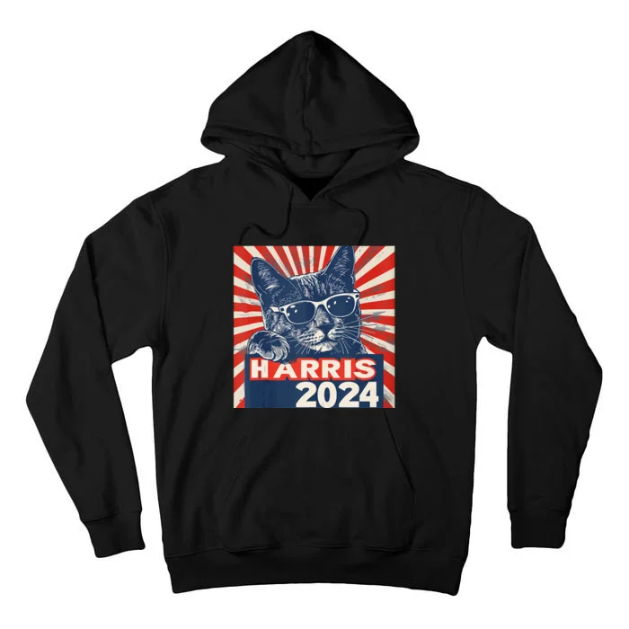 Kamala Harris For President 2024 Katmala Funny Cat Tall Hoodie