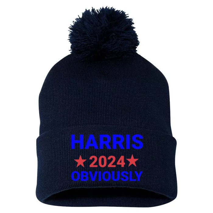 Kamala Harris For President Obviously Pom Pom 12in Knit Beanie