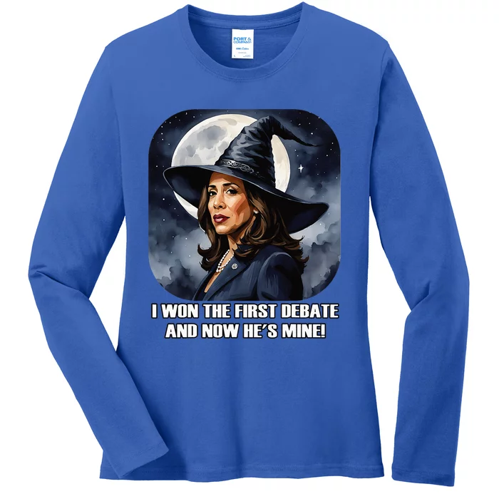 Kamala Harris Funny Debate Election 2024 Won Witch Spell Ladies Long Sleeve Shirt