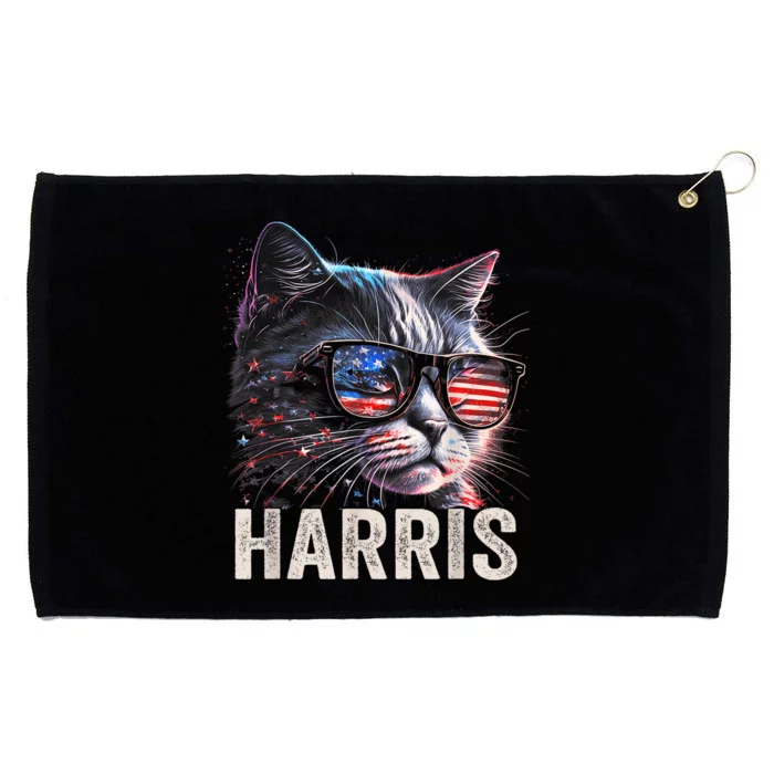 Kamala Harris For President 2024 Funny Cat Graphic Grommeted Golf Towel