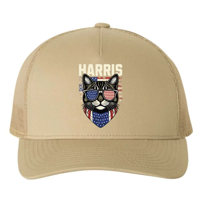 Kamala Harris For President 2024 Funny Cat Yupoong Adult 5-Panel Trucker Hat