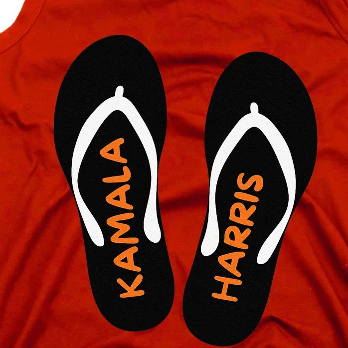 Kamala Harris Flip Flops Policy Illustration Usa Elections Tank Top