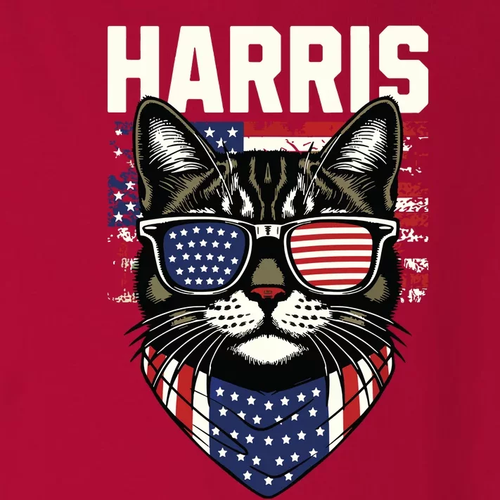 Kamala Harris For President 2024 Funny Cat Graphic Toddler Long Sleeve Shirt