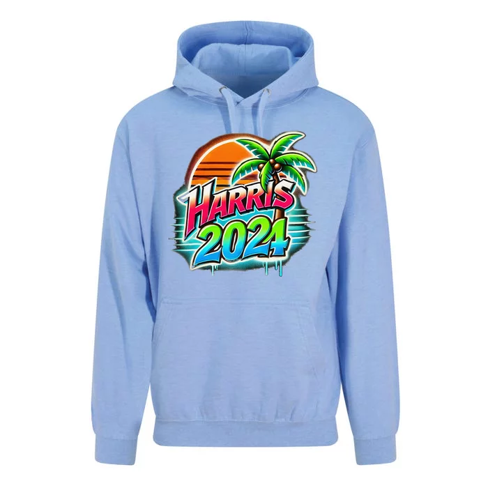 Kamala Harris Graffiti Coconut Tree Political Fashion Unisex Surf Hoodie