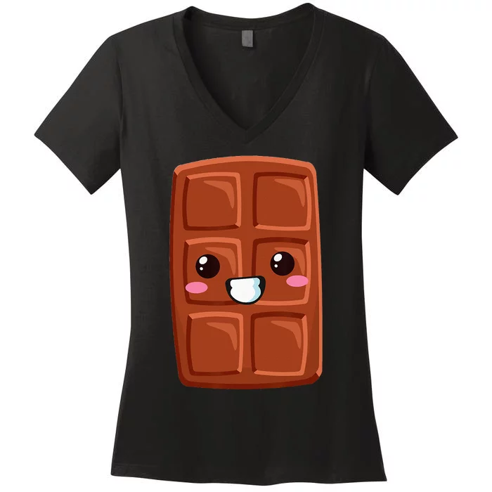 Kawaii Halloween Group Costume Party Smores Chocolate Bar Women's V-Neck T-Shirt