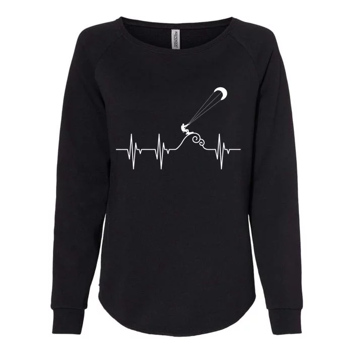 Kitesurfer Heartbeat Gift Kiteboard Kite Surfing Kiteboarding Gift Womens California Wash Sweatshirt