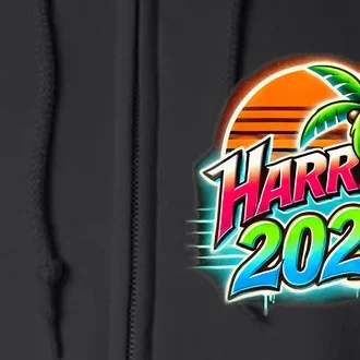 Kamala Harris Graffiti Coconut Tree Political Fashion Full Zip Hoodie