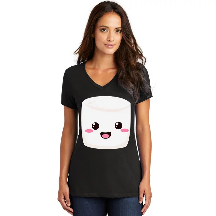 Kawaii Halloween Group Costume Party Smores Marshmallow Women's V-Neck T-Shirt