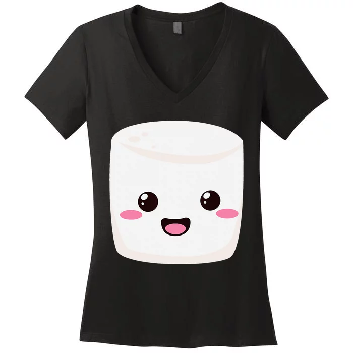 Kawaii Halloween Group Costume Party Smores Marshmallow Women's V-Neck T-Shirt