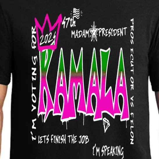 Kamala Harris Graffiti Voting 2024 Pajama Set