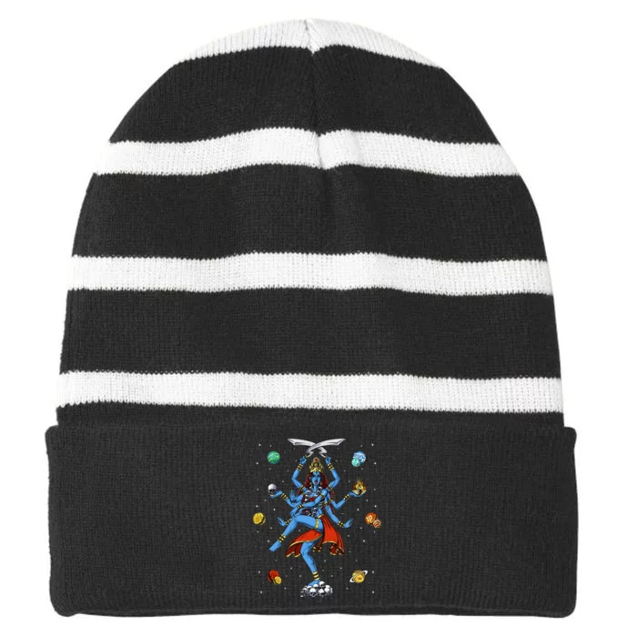 Kali Hindu Goddess Hinduism Deity God Spiritual Zen Yoga Striped Beanie with Solid Band