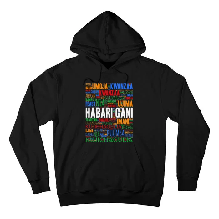 Kwanzaa Habari Gani 7 Principles Swahili Tall Hoodie