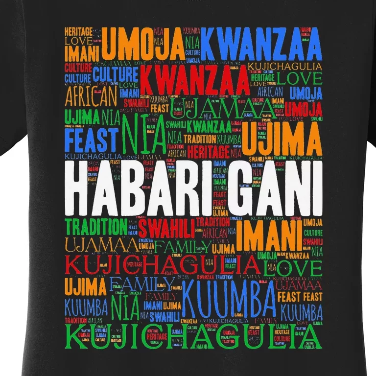 Kwanzaa Habari Gani 7 Principles Swahili Women's T-Shirt