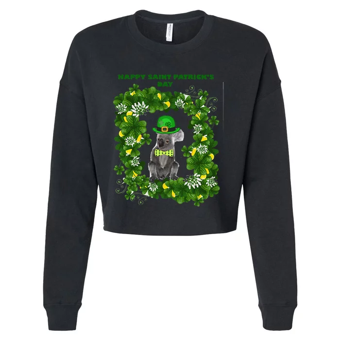 KOALAS HELP Happy Saint Patrick's Day Cropped Pullover Crew