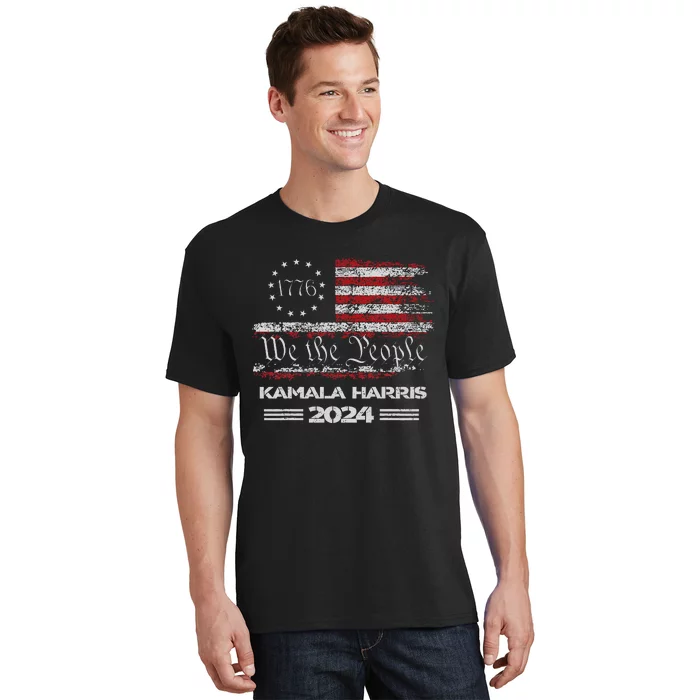 Kamala Harris Harris 2024 Us Flag Democratic President Gift T-Shirt