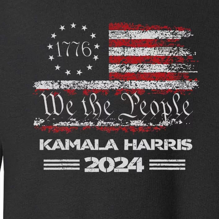 Kamala Harris Harris 2024 Us Flag Democratic President Gift Toddler Sweatshirt