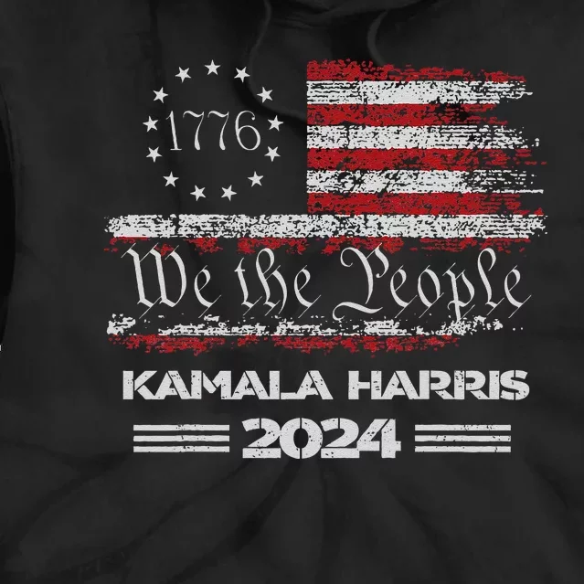 Kamala Harris Harris 2024 Us Flag Democratic President Gift Tie Dye Hoodie