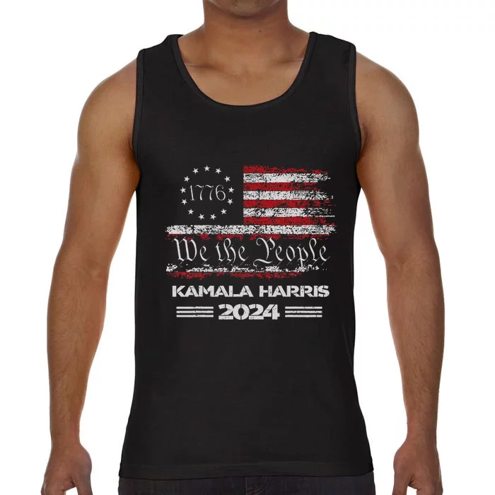 Kamala Harris Harris 2024 Us Flag Democratic President Comfort Colors® Tank Top