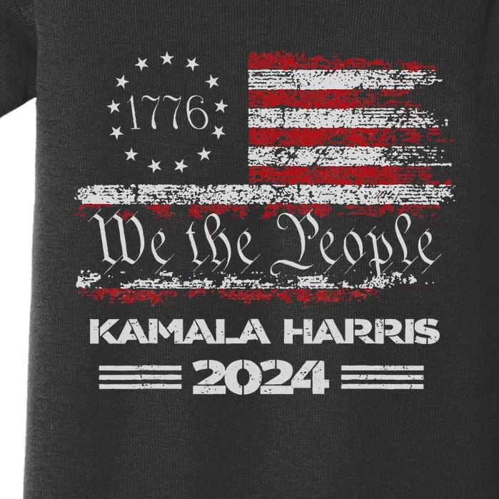 Kamala Harris Harris 2024 Us Flag Democratic President Baby Bodysuit