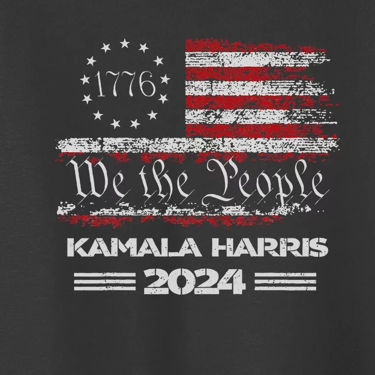 Kamala Harris Harris 2024 Us Flag Democratic President Toddler T-Shirt