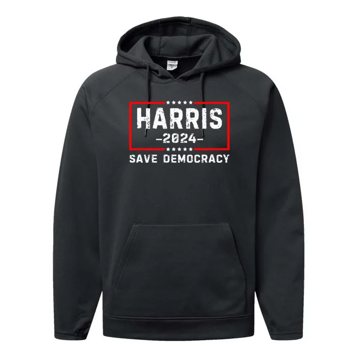 Kamala Harris Harris 2024 Us Flag Democratic President Performance Fleece Hoodie