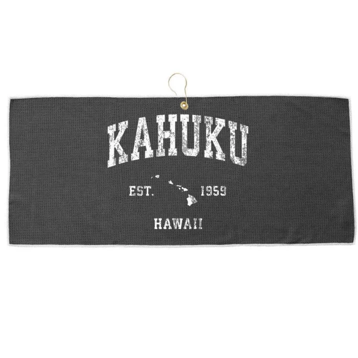 Kahuku Hawaii Hi Vintage Athletic Sports Design Large Microfiber Waffle Golf Towel