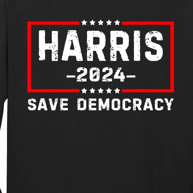 Kamala Harris Harris 2024 Us Flag Democratic President Tall Long Sleeve T-Shirt