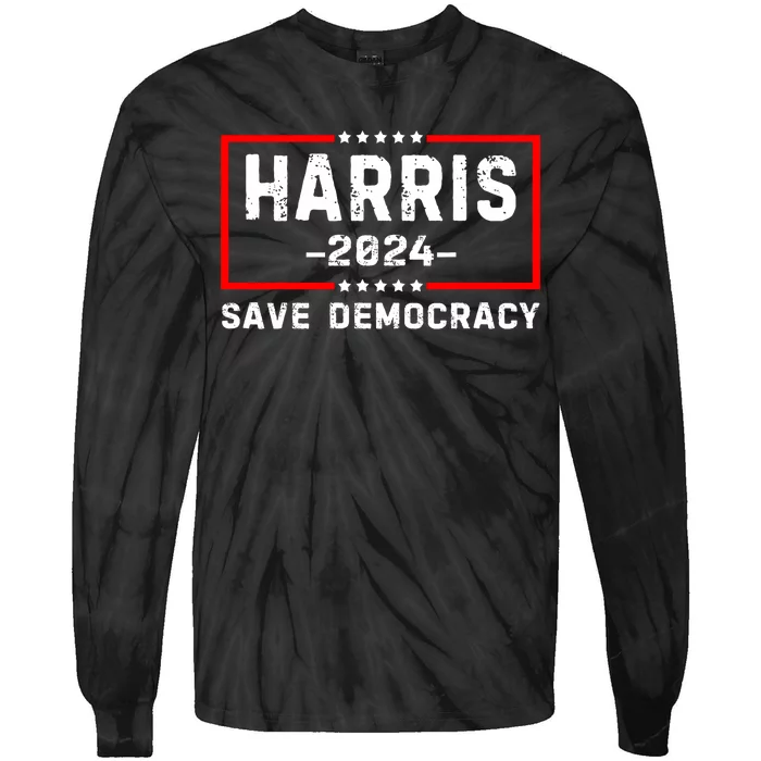 Kamala Harris Harris 2024 Us Flag Democratic President Tie-Dye Long Sleeve Shirt