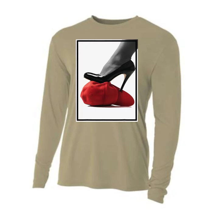 Kamala Harris Heels Stepping On Maga Hat Cooling Performance Long Sleeve Crew