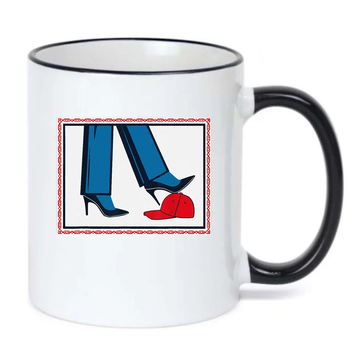 Kamala Harris Heels Stepping On Maga Hat Harris Walz 2024 Black Color Changing Mug