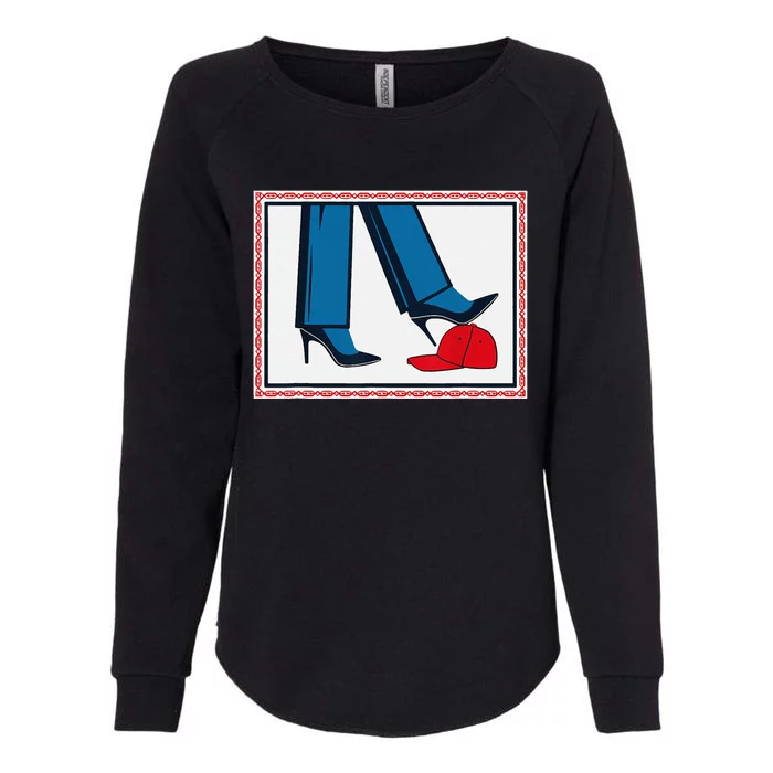 Kamala Harris Heels Stepping On Maga Hat Harris Walz 2024 Womens California Wash Sweatshirt