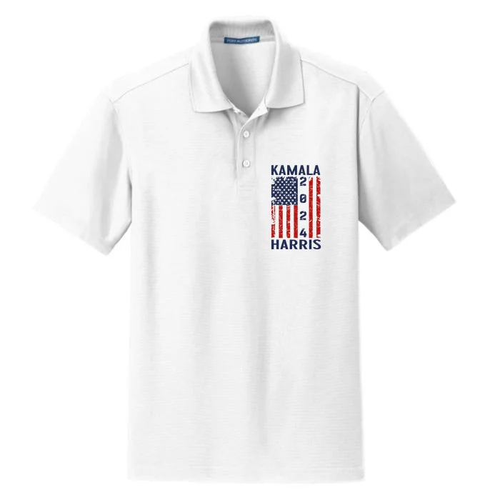 Kamala Harris Harris 2024 Us Flag Democratic Dry Zone Grid Performance Polo