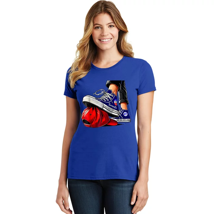 Kamala Harris High Heels Stepping On Red Maga Hat Women's T-Shirt