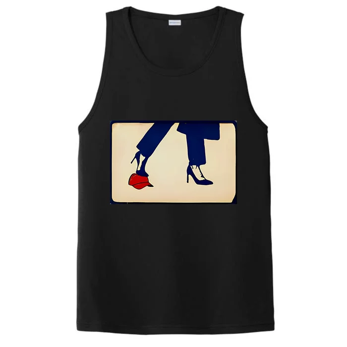 Kamala Harris Heels Stepping On Maga Hat Performance Tank