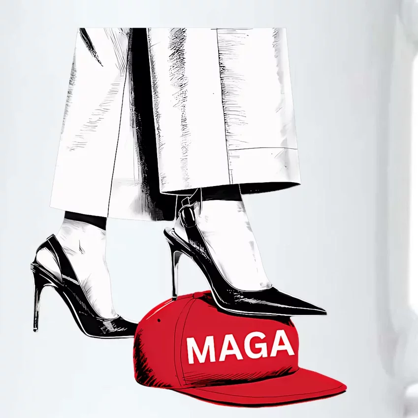 Kamala Harris Heels Stepping On Maga Hat Black Color Changing Mug