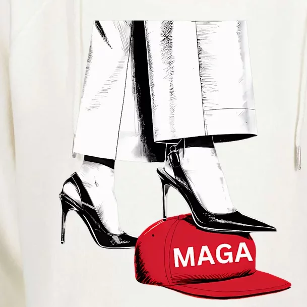 Kamala Harris Heels Stepping On Maga Hat Womens Funnel Neck Pullover Hood