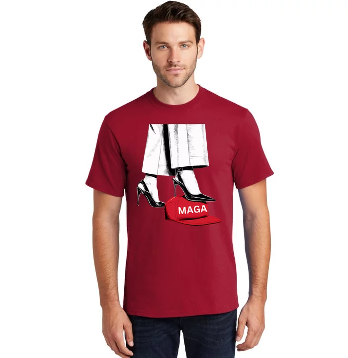 Kamala Harris Heels Stepping On Maga Hat Tall T-Shirt