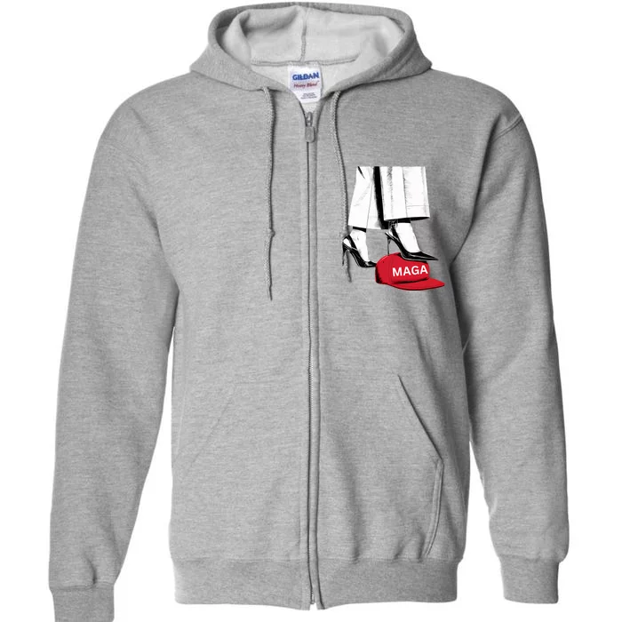 Kamala Harris Heels Stepping On Maga Hat Full Zip Hoodie