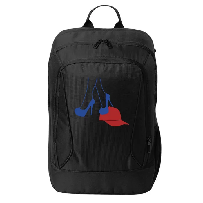 Kamala Harris Heels Stepping On Red Funny Hat Vote 2024 City Backpack