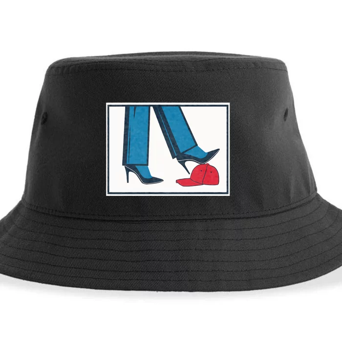 Kamala Harris Heels Stepping On Maga Hat Sustainable Bucket Hat