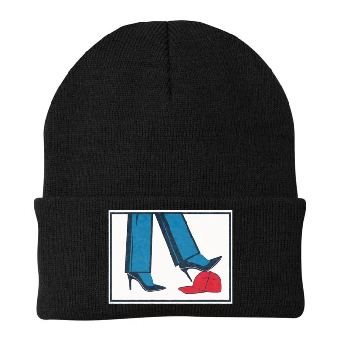 Kamala Harris Heels Stepping On Maga Hat Knit Cap Winter Beanie