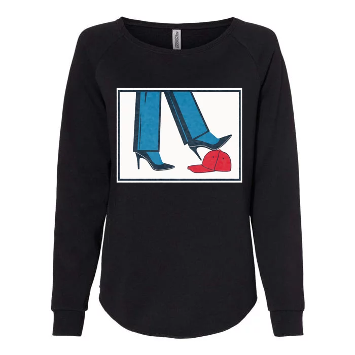 Kamala Harris Heels Stepping On Maga Hat Womens California Wash Sweatshirt