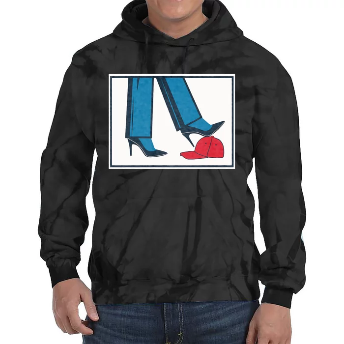 Kamala Harris Heels Stepping On Maga Hat Tie Dye Hoodie