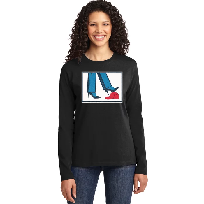 Kamala Harris Heels Stepping On Maga Hat Ladies Long Sleeve Shirt