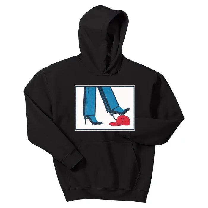 Kamala Harris Heels Stepping On Maga Hat Kids Hoodie