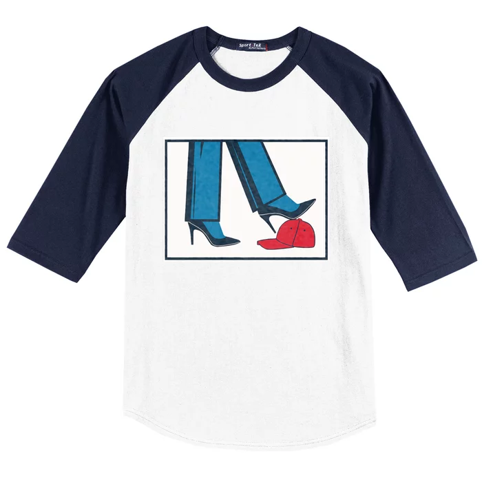 Kamala Harris Heels Stepping On Maga Hat Baseball Sleeve Shirt